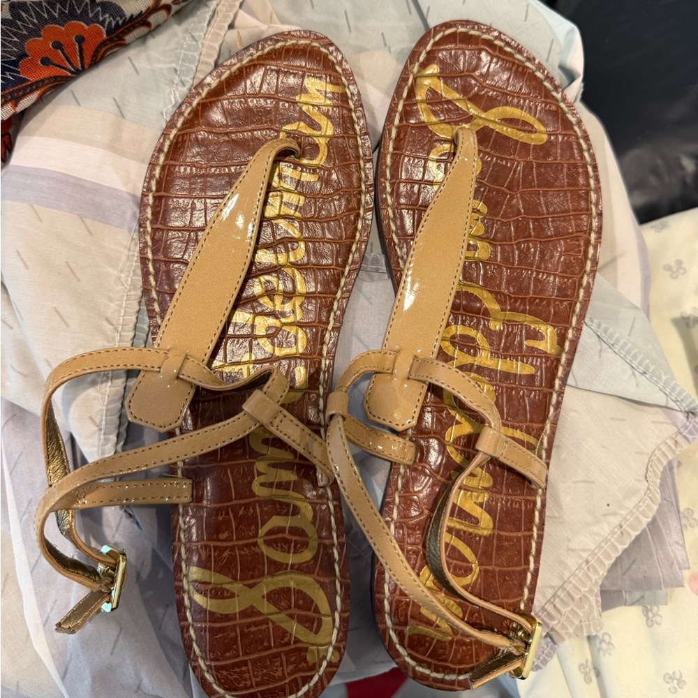 Sam Edelman Tan and Brown Leather Sandals